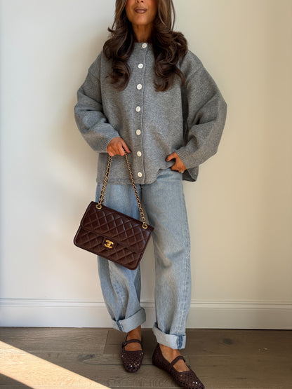 Cinnamon Sugar Cardigan (Heathered Grey)