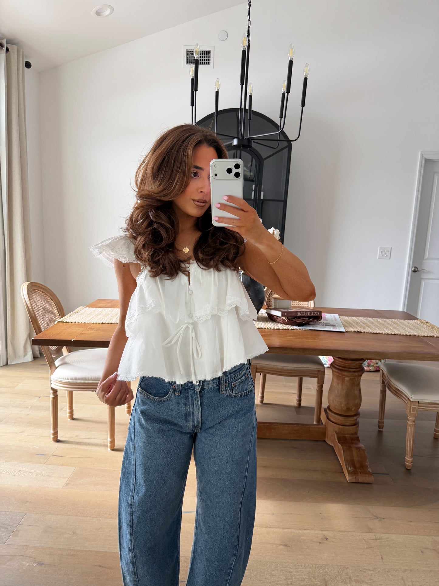 The I Do Ruffled Lace Top