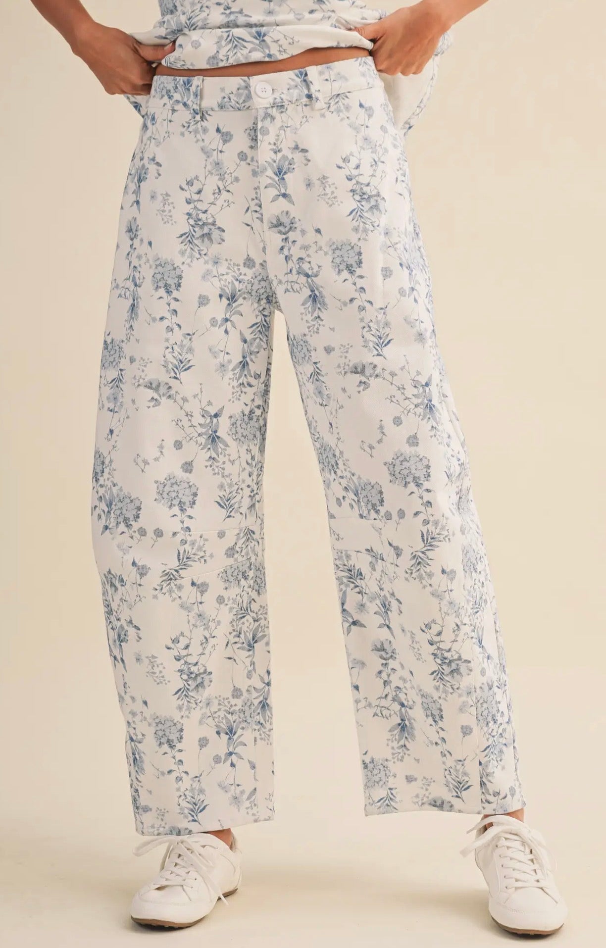 Hamptons Hydrandea Barrel Jean Set (can’t restock)