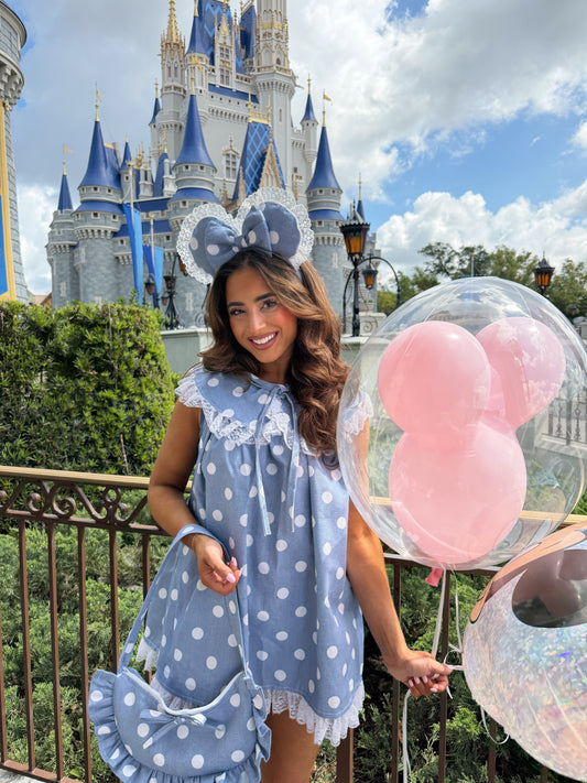 Fantasyland Bespoke Ears (Denim Polka Dot) PREORDER