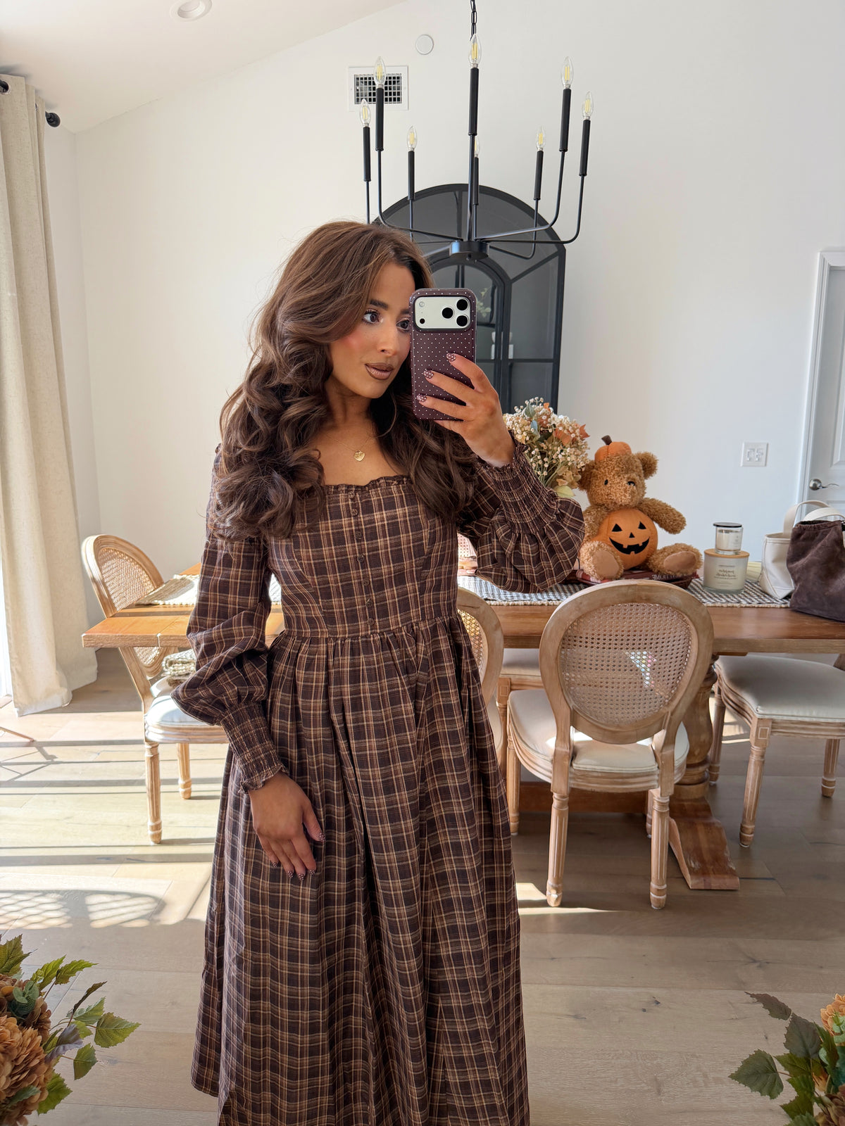 Rustic Ranch Plaid Midi Dress