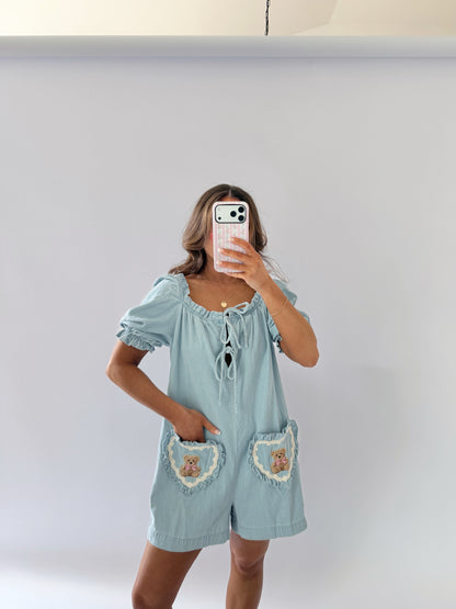 Denim Teddy Bear Romper🧸