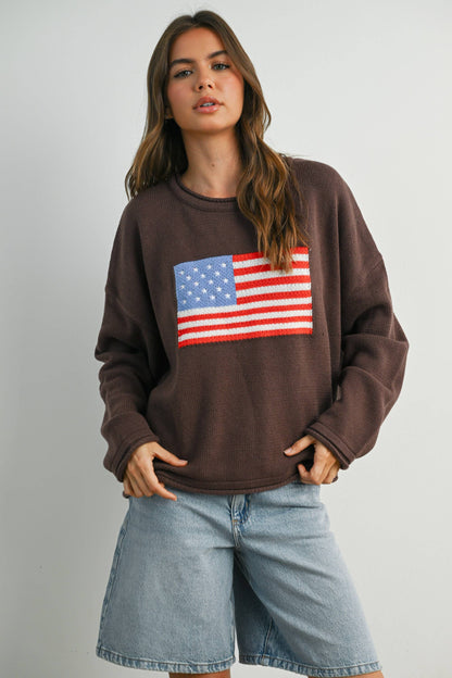 Hamptons Heritage Cocoa Flag Sweater