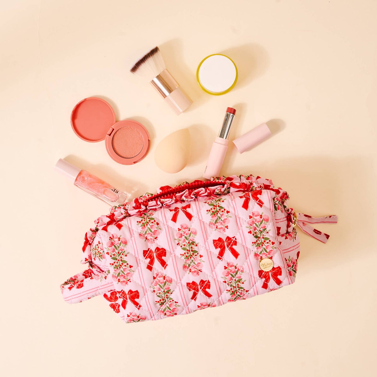 Quilted Cosmetic Pouch-Oh So Merry
