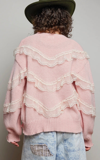 Pink & Lace Cardigan