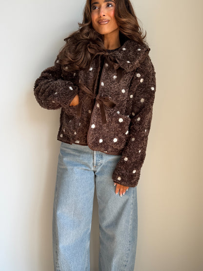 Crème Brûlée Sherpa Jacket (Chocolate) PRE ORDER NOVEMBER
