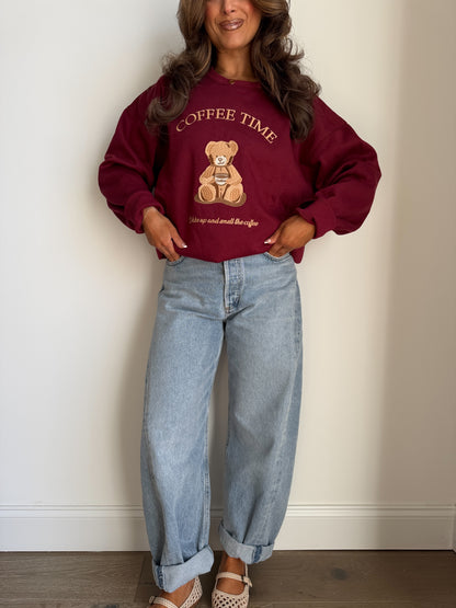 Brew Bear Burgundy Crewneck