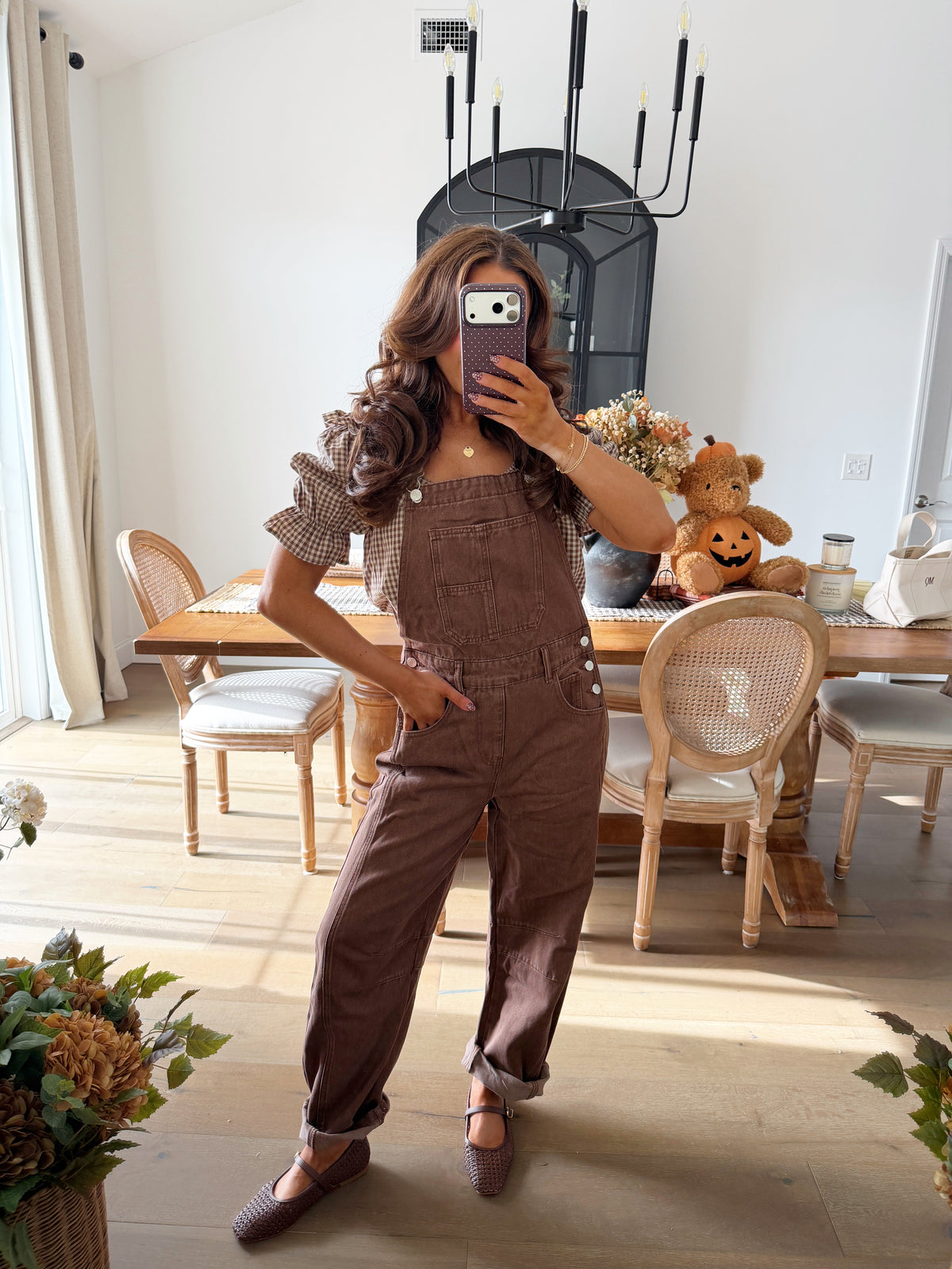 Mocha Barrel Overalls
