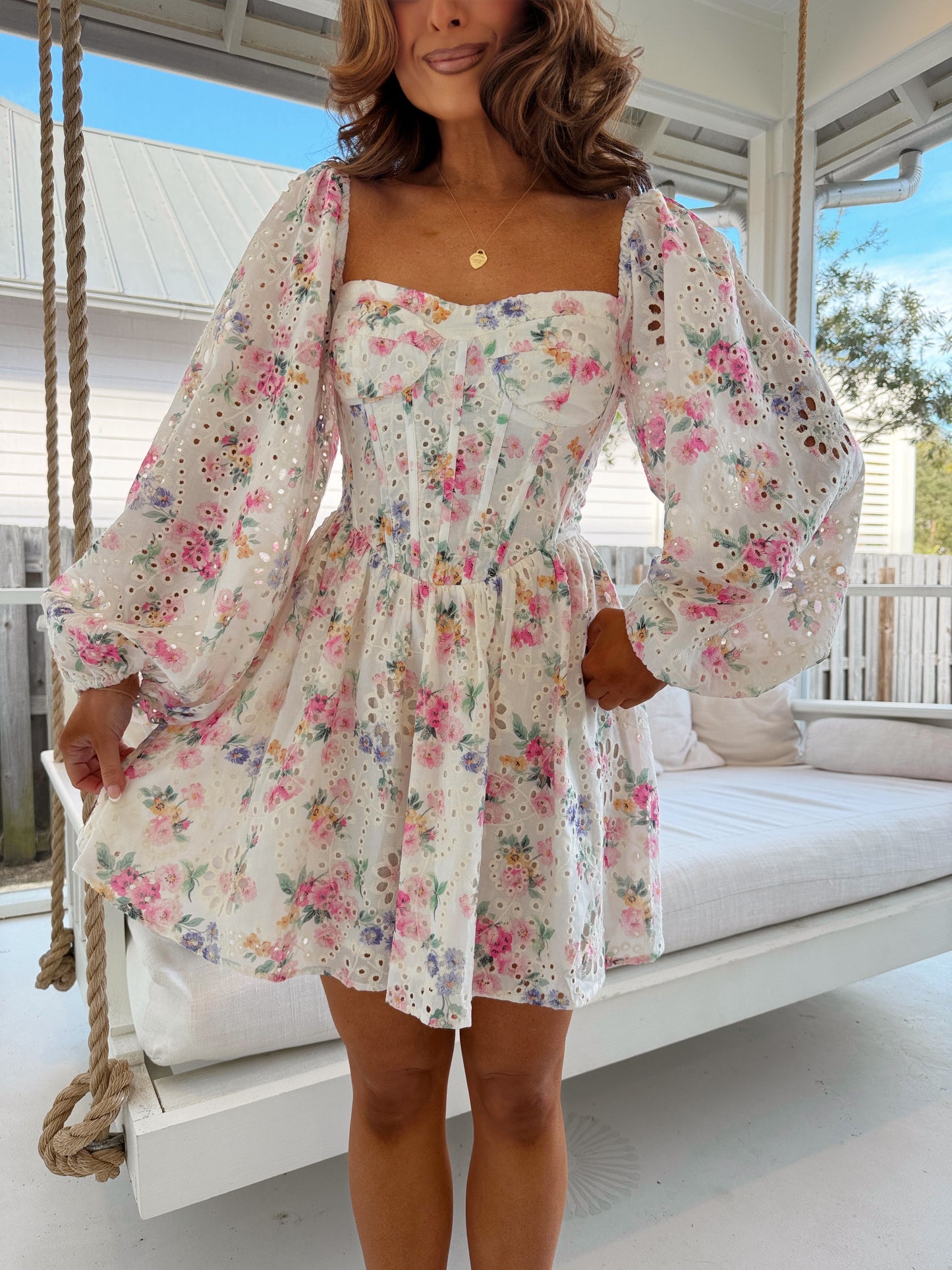 Sunset Petals Floral Mini Dress RESTOCK ONE WEEK