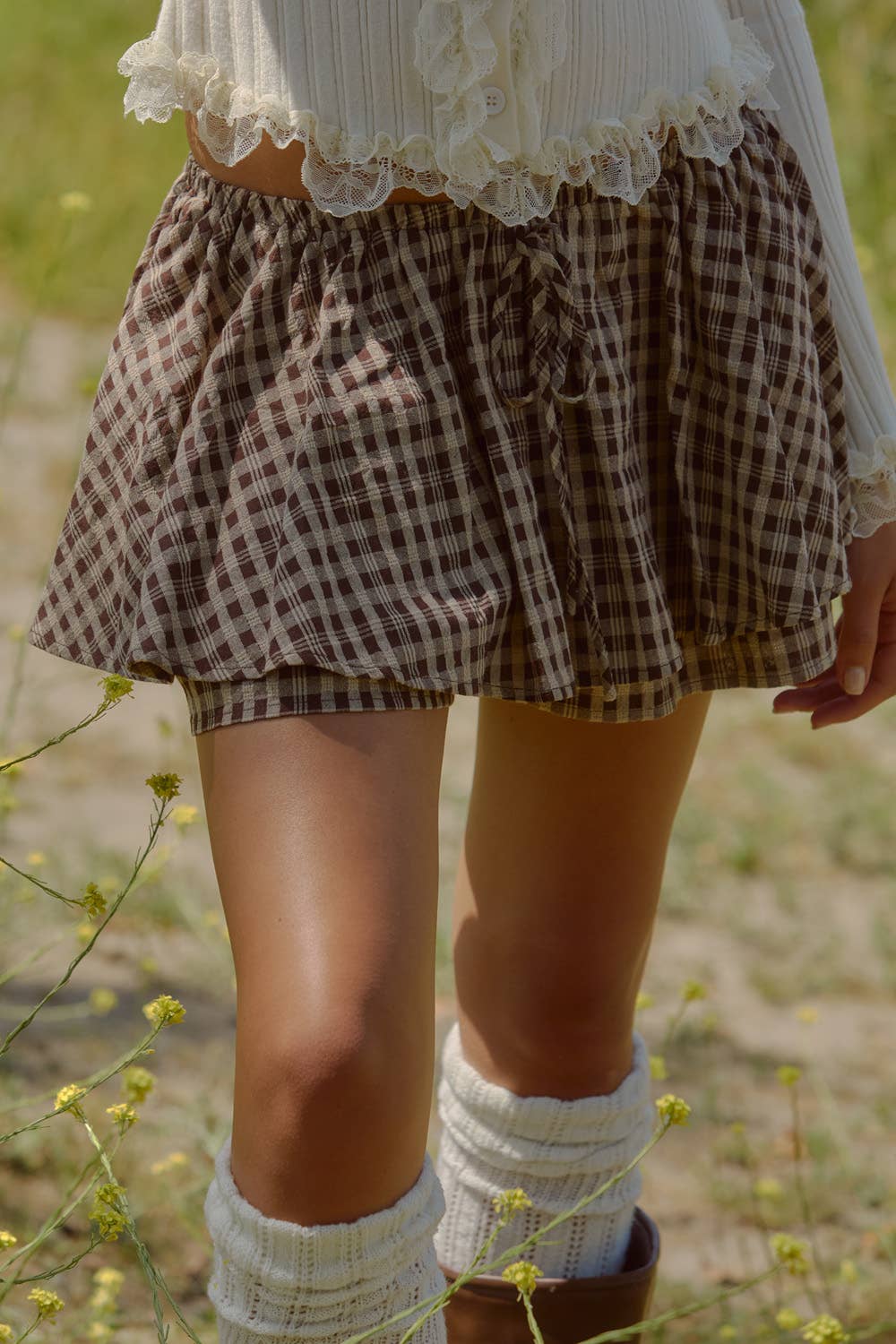 Chocolate Gingham Kisses Bubble Short