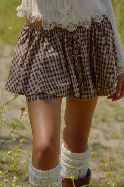 Chocolate Gingham Kisses Bubble Short