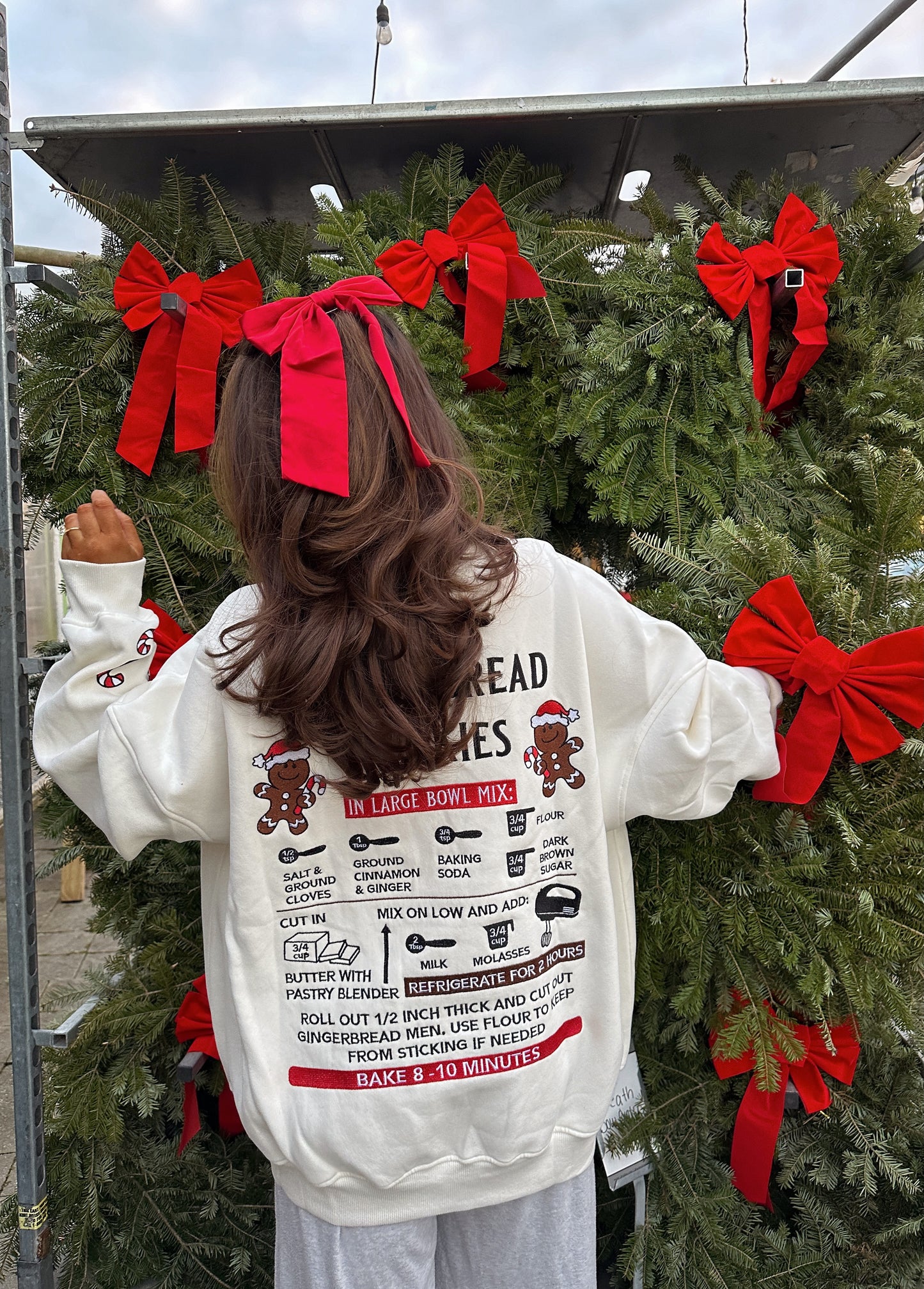 Gingerbread Recipe Embroidered Crewneck