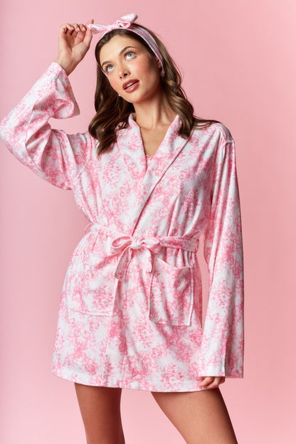 Coquette Summer Pink Robe Headband Set