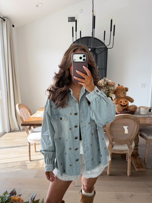 Denim Heart Button Down POL LIVE