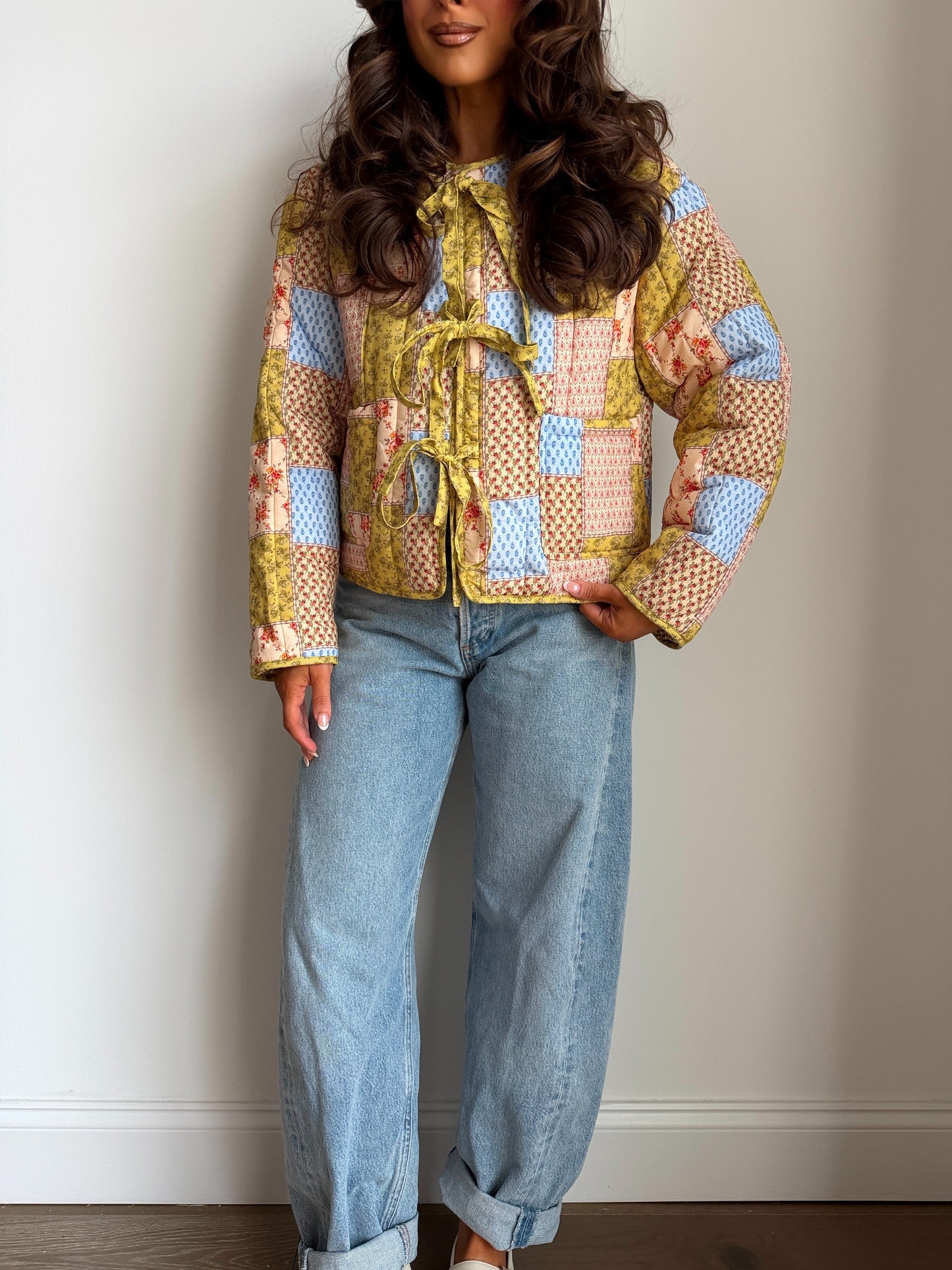 Autumn Florals Quilted Jacket (Butter)