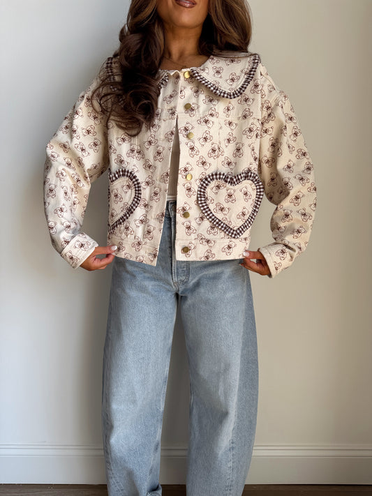 Teddy Love Gingham Jacket