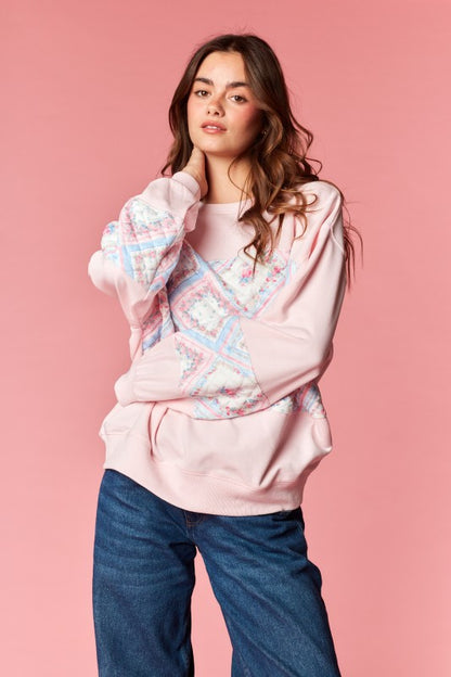 Princess Pastel Quilted Crewneck
