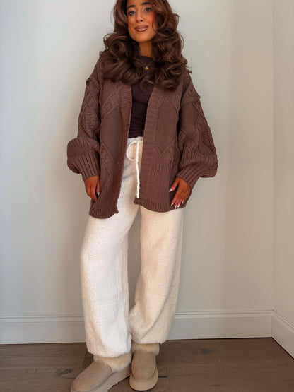 The Snow Waltz Cardigan in Cocoa