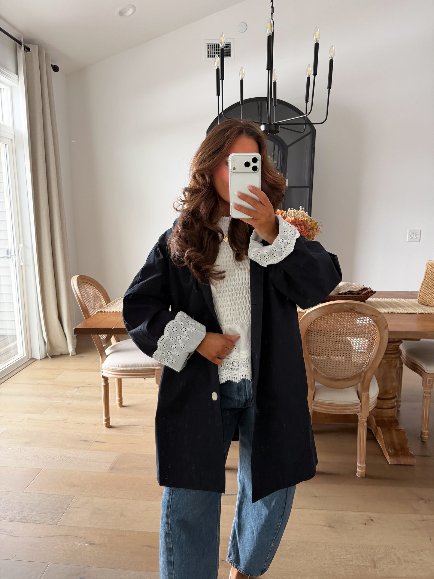 Navy & Lace Spring Jacket