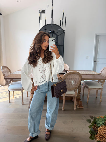 Eyelet Twirl Top (White) not restocking