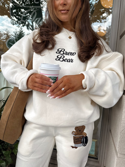 Brew Bear 🐻 Embroidered Sweatshirt Crew The Happy Camp3r