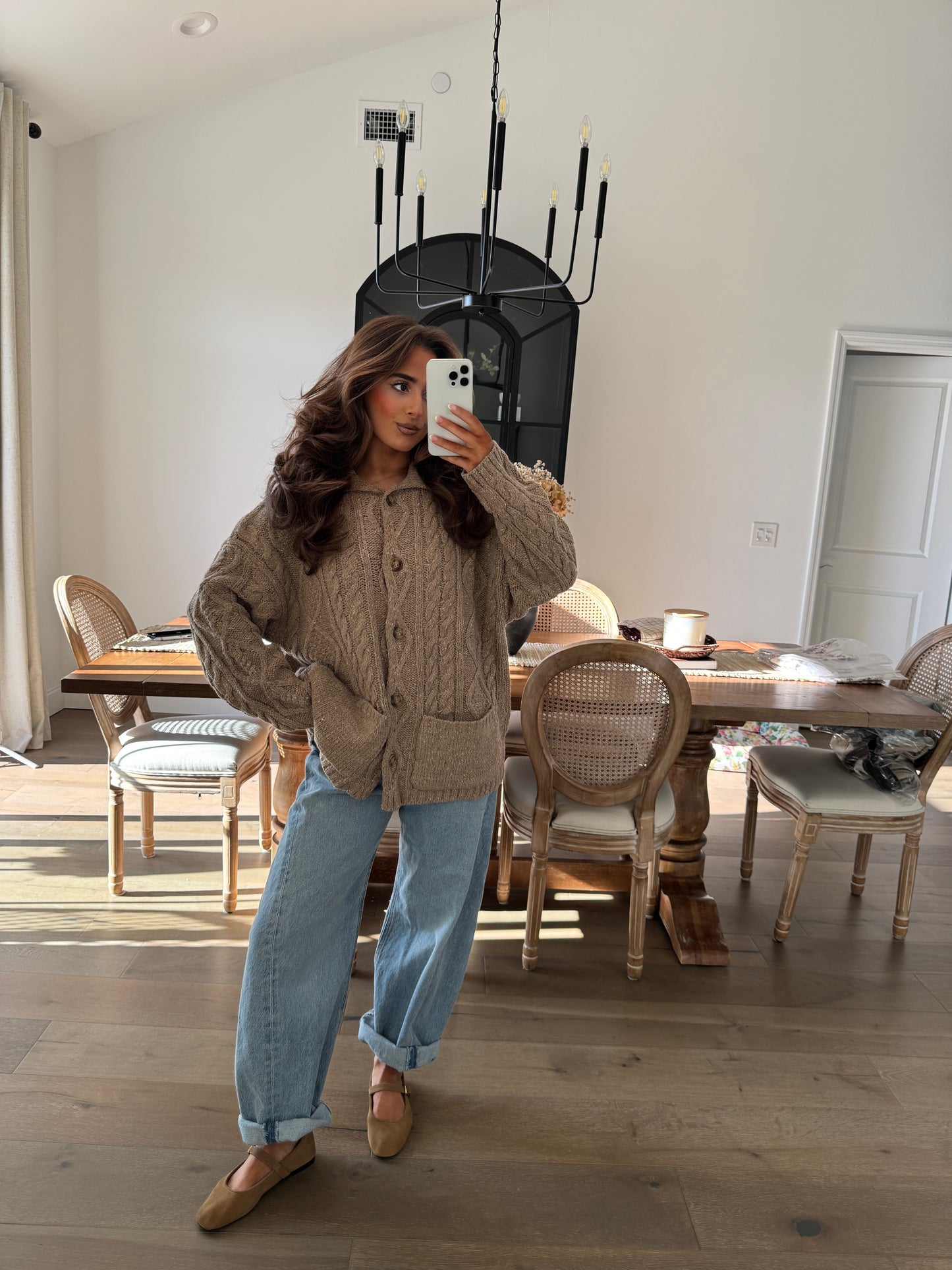 Cozy By The Fire Beige Knit Cardigan