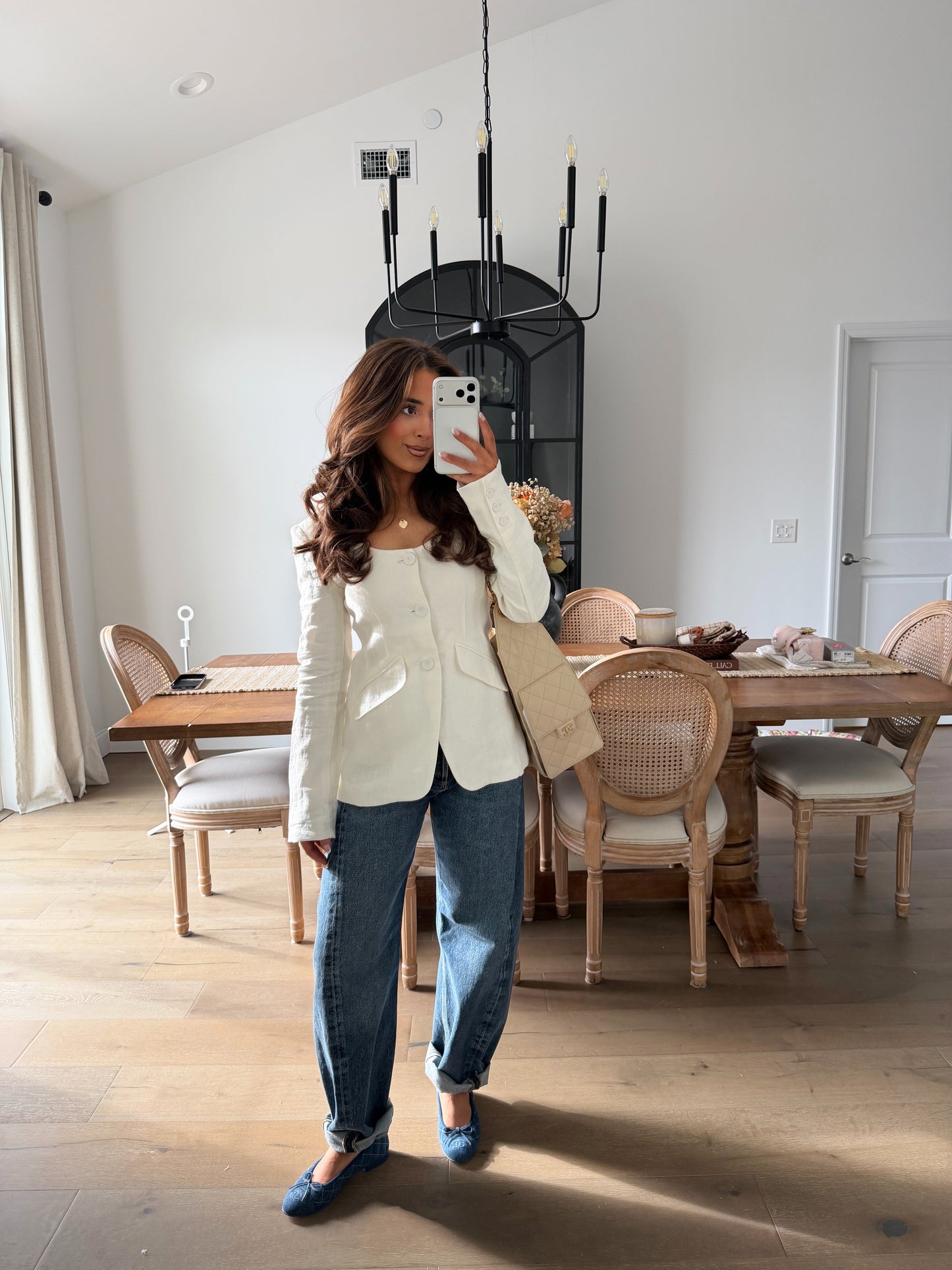 Liliana Linen Blazer (Cream)