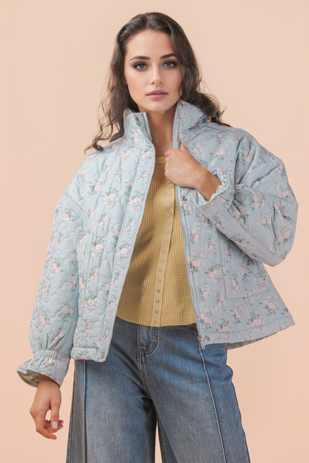 Snow Angel Floral Quilted Jacket DOORBUSTER