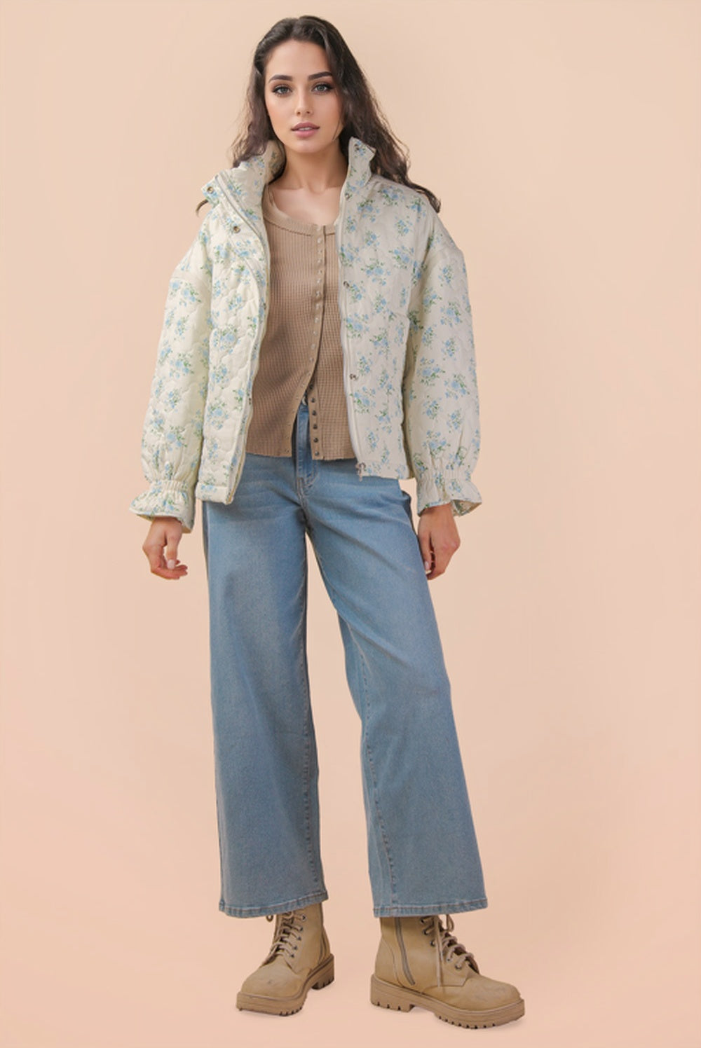 Snow Angel Floral Quilted Jacket DOORBUSTER