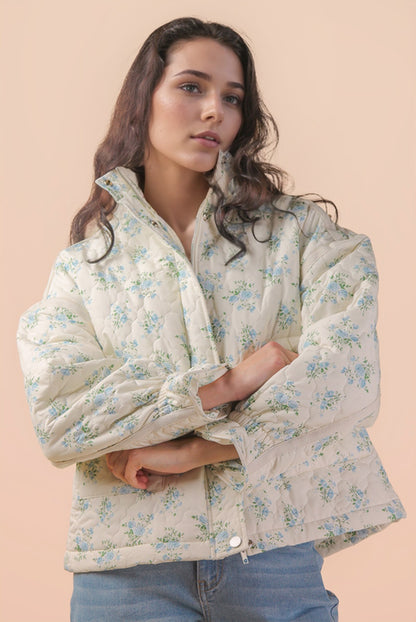 Snow Angel Floral Quilted Jacket DOORBUSTER