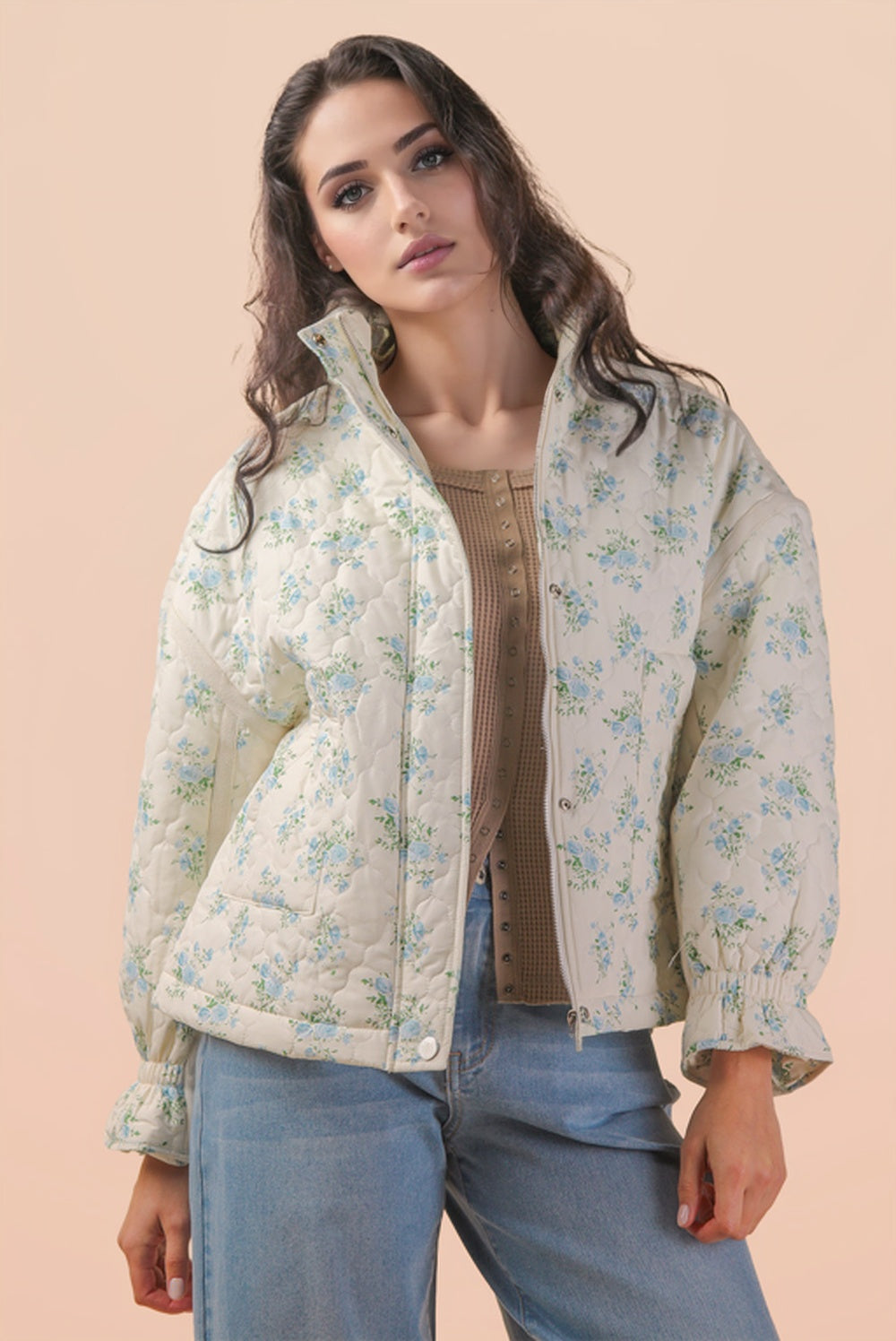 Snow Angel Floral Quilted Jacket DOORBUSTER