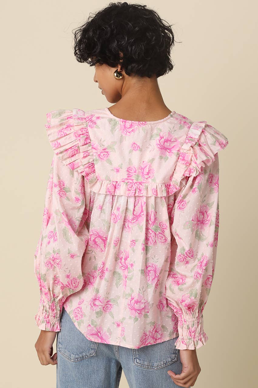 Pink In Palm Blouse