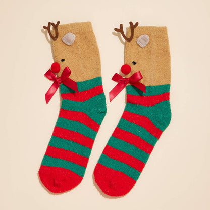 Christmas Fuzzy Socks – Assorted 4-Pair Set for Christmas Gift