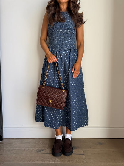 Denim & Dots Midi Dress