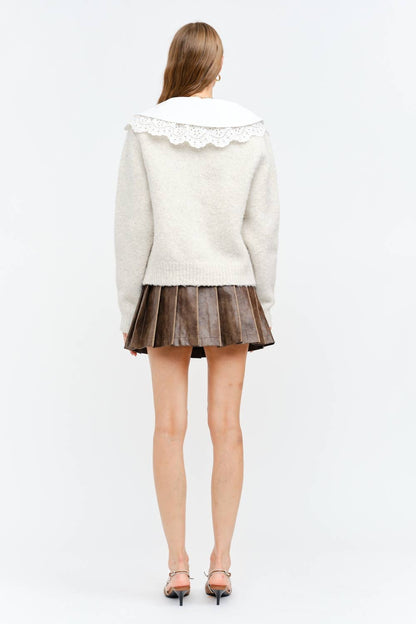 Clara Vintage Lace Pullover Sweater