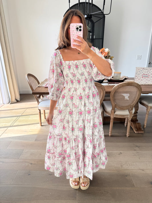 LSF MIDI DRESS NEW SMALL rose picnic