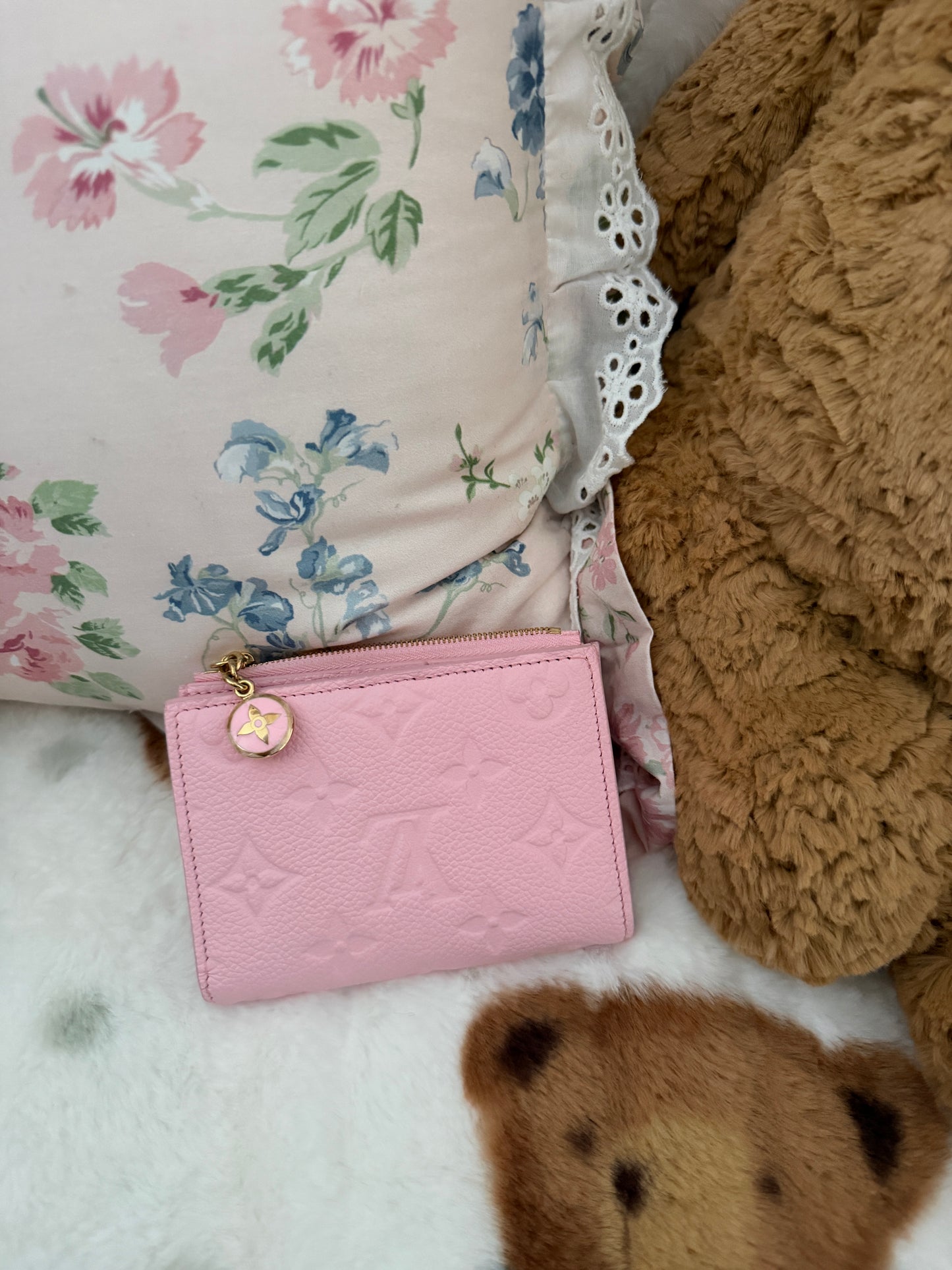 Lv pink gently used wallet bi fold