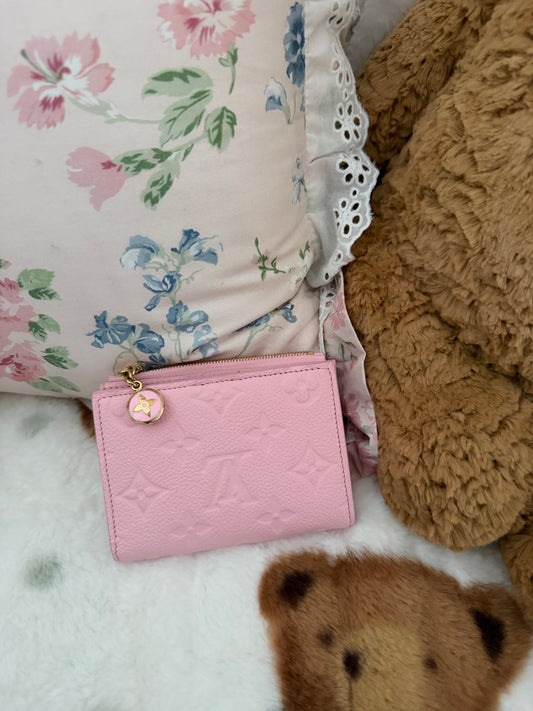 Lv pink gently used wallet bi fold