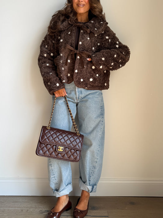 Crème Brûlée Sherpa Jacket (Chocolate)