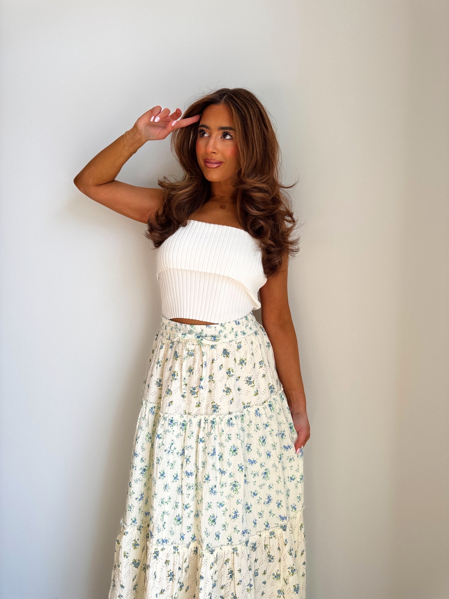 Mamma Mia Floral Midi Gauze 100% Cotton Skirt