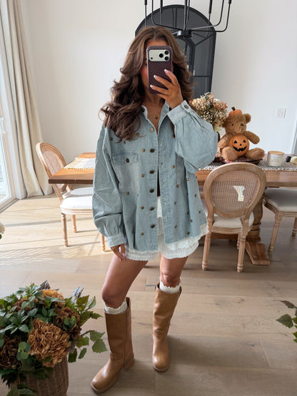 Denim Heart Button Down POL LIVE