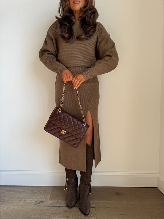 Sugarplum Mocha Sweater Dress