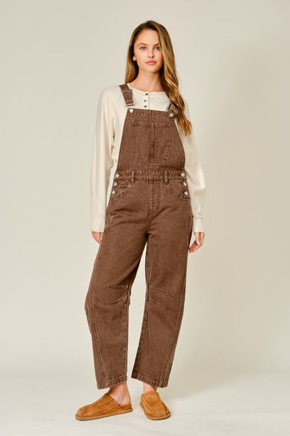 Mocha Barrel Overalls
