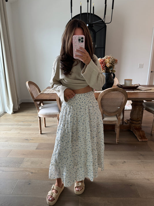 Altard state floral midi skirt small new