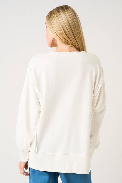 JESUS LOVES YOU PATCHWORK SWEATSHIRT Cream