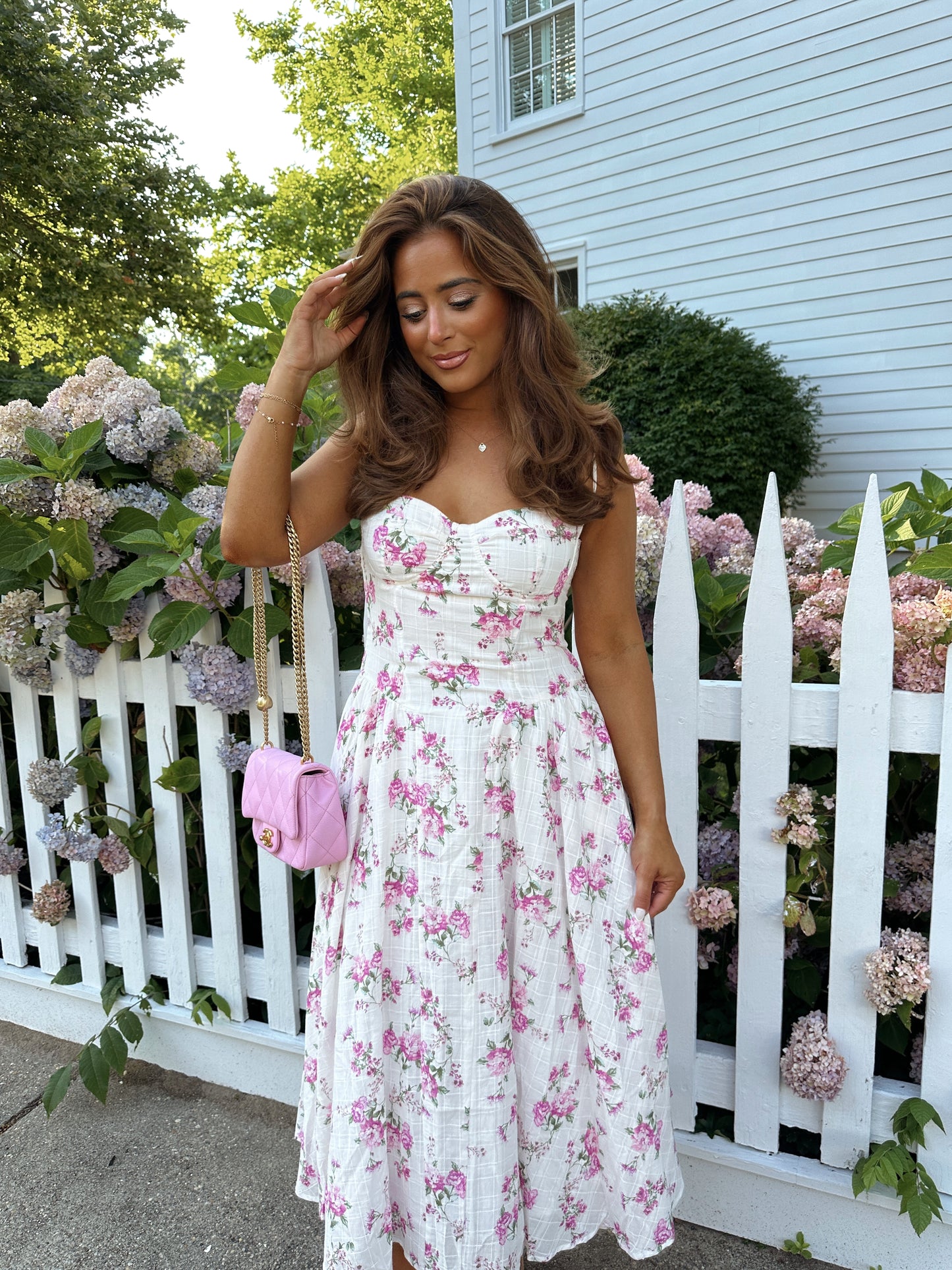 Gardenia Floral Corset Midi