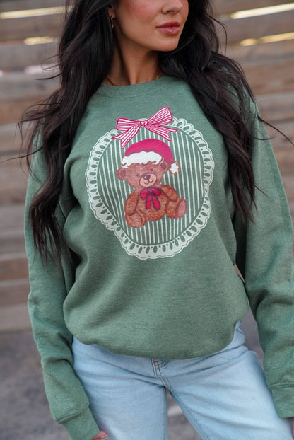 Peppermint Teddy Claus Pullover Sweater