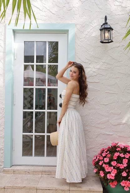 Palm Bliss Maxi Dress (blue)