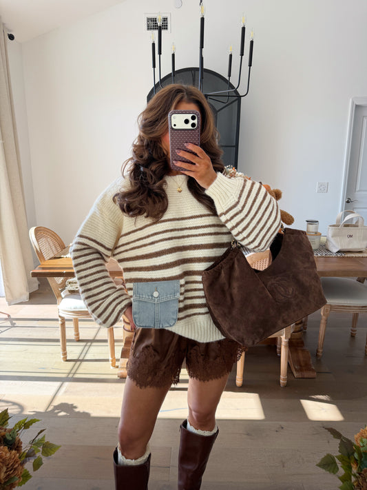 Cocoa Latte Satin Lace Shorts