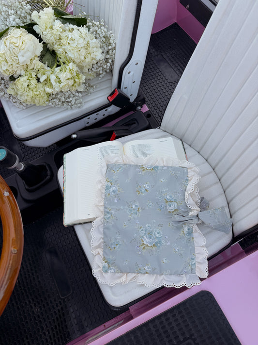 Vintage Bible Cover (Blue Rose)